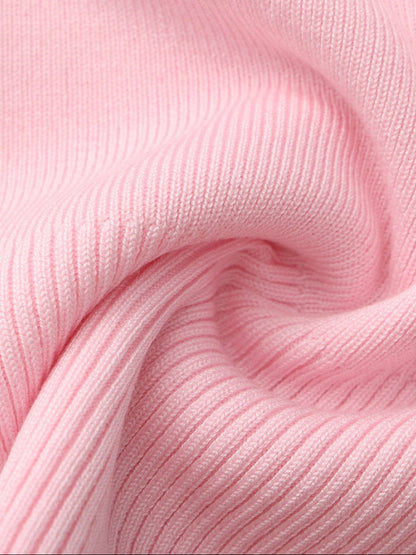 Pink Contrast-Trim Knit Vest with Pearl Buttons - Nana Jacqueline