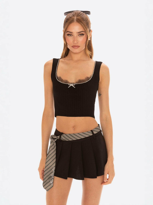 Jenna Top: Black Knit Tank Top for Date Night - Nana Jacqueline