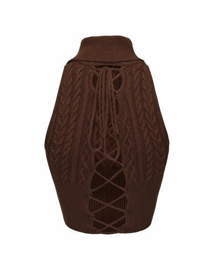 Margo Knit Top: Brown Knit Top for Brunch - Nana Jacqueline