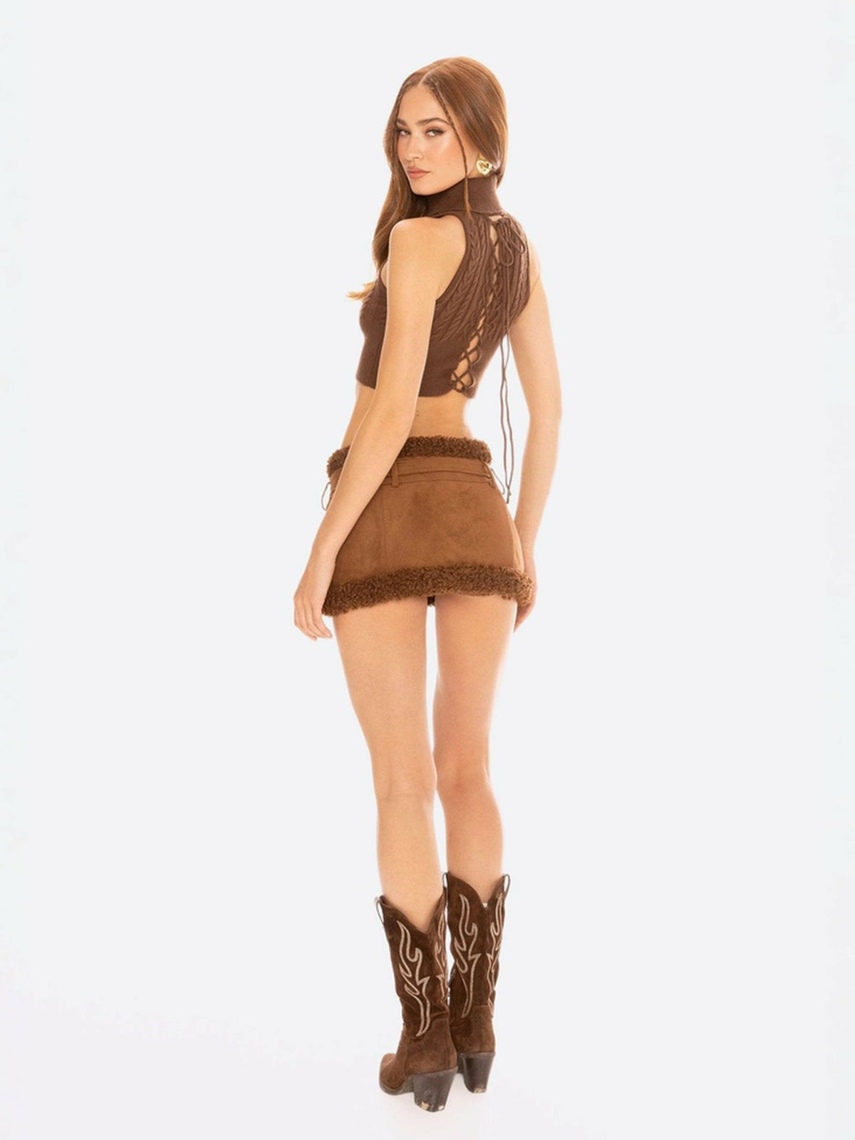 Margo Knit Top: Brown Knit Top for Brunch - Nana Jacqueline