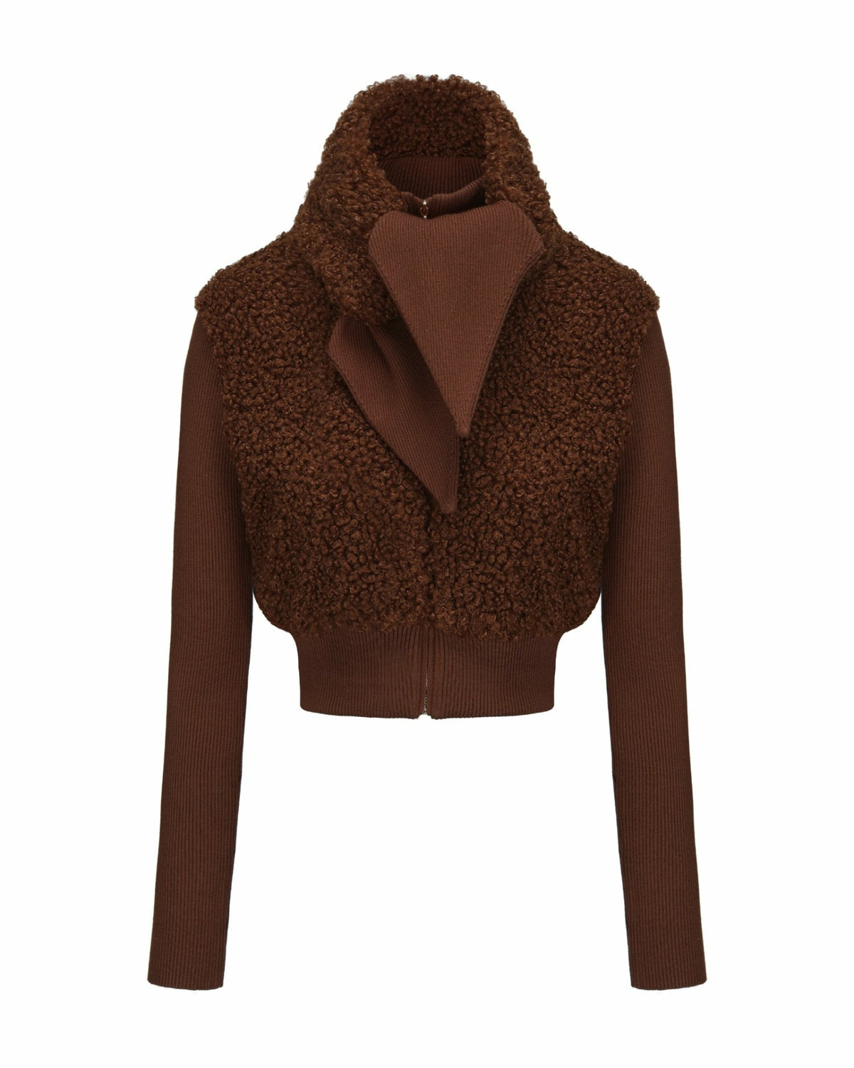 Hailey Knit Jacket: Brown Knit Jacket for Brunch - Nana Jacqueline