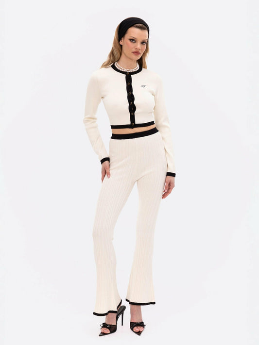 Eliza Pants: White Knit Pants for Country Club Brunch - Nana Jacqueline