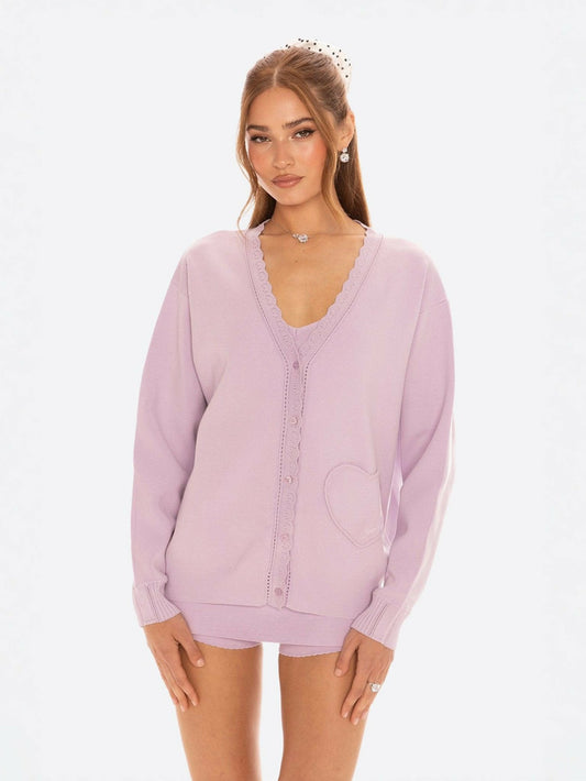 Carrie Cardigan: Purple Cardigan for Resort Brunch - Nana Jacqueline