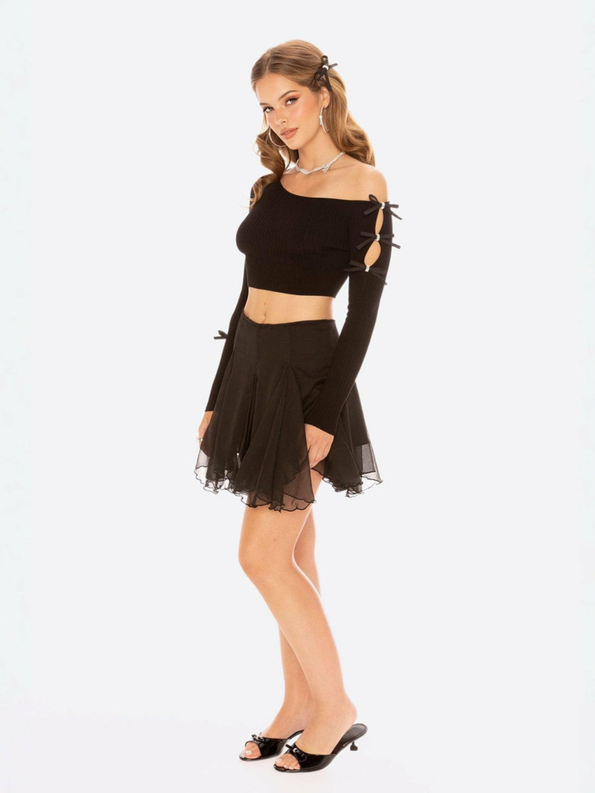 Zara Top: Black Knit Top for Date Night - Nana Jacqueline