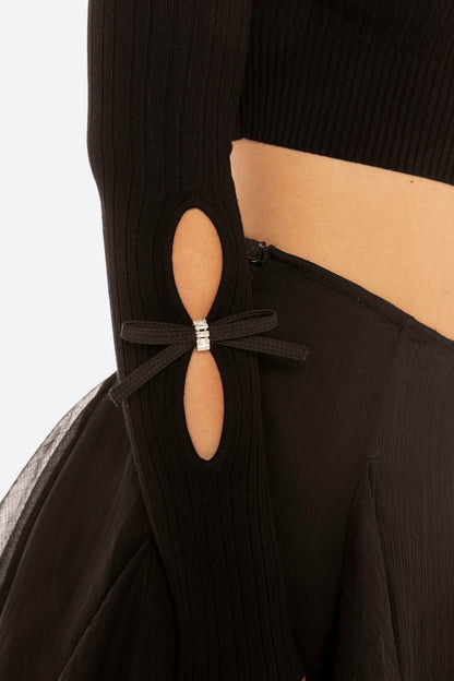 Zara Top: Black Knit Top for Date Night - Nana Jacqueline