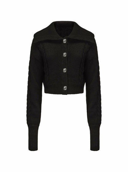 Addison Coat + Scarf Set: Black Knit Set for Date Night - Nana Jacqueline