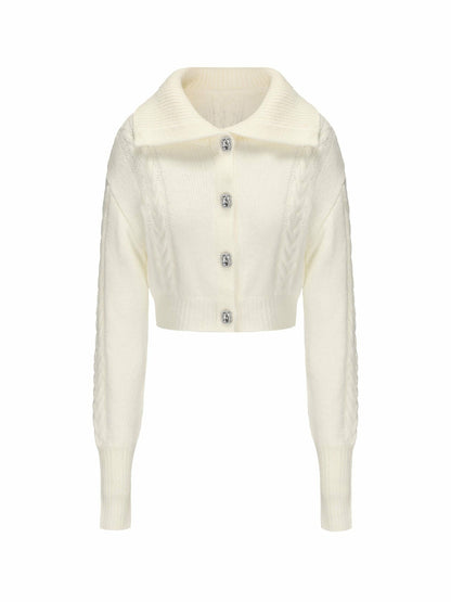 Addison Coat + Scarf Set: White Knit Set for Resort Brunch - Nana Jacqueline
