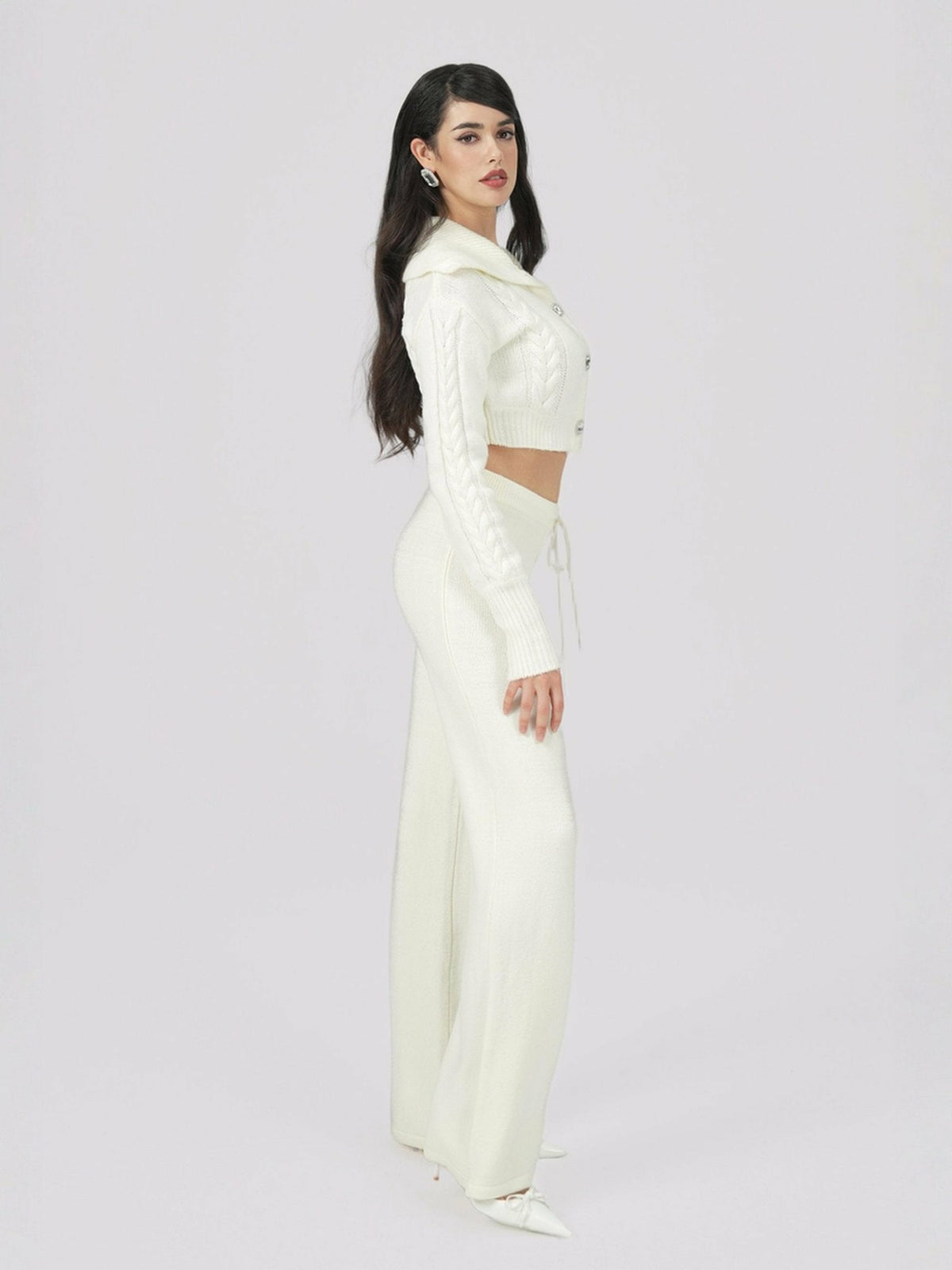 Addison Pants: White Knit Pants for Resort Brunch - Nana Jacqueline