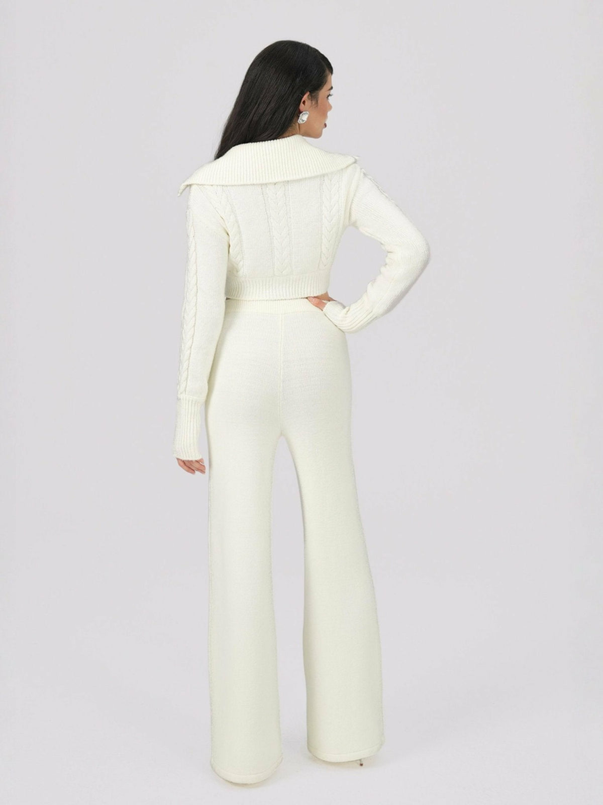 Addison Pants: White Knit Pants for Resort Brunch - Nana Jacqueline