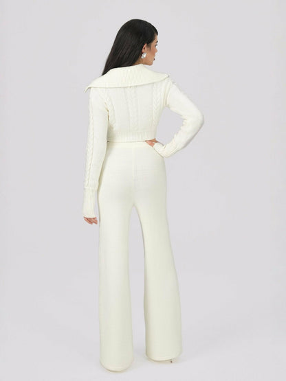 Addison Pants: White Knit Pants for Resort Brunch - Nana Jacqueline