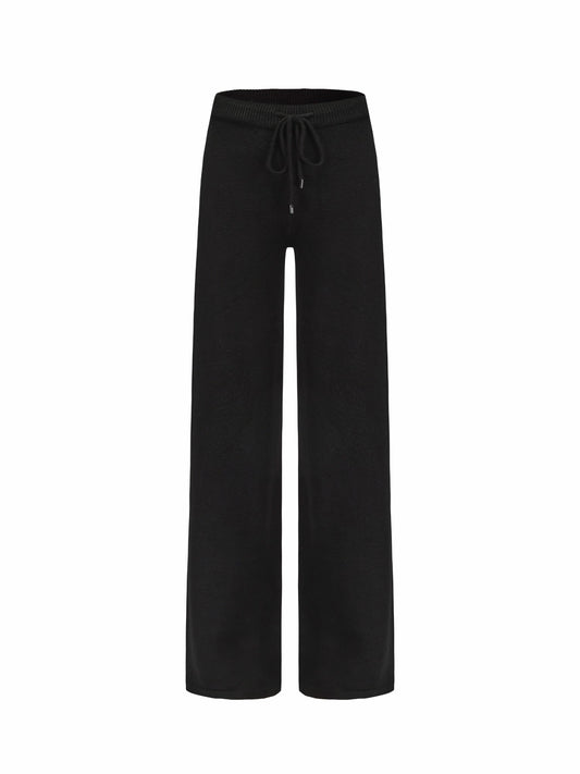 Addison Pants: Black Knit Pants for Resort Outfit - Nana Jacqueline