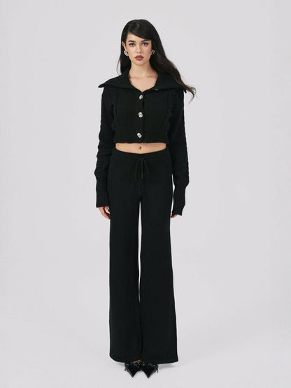 Addison Pants: Black Knit Pants for Resort Outfit - Nana Jacqueline