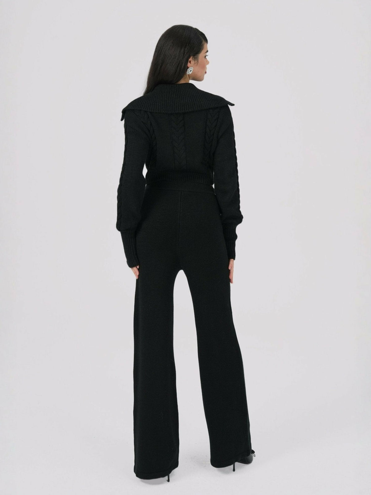 Addison Pants: Black Knit Pants for Resort Outfit - Nana Jacqueline