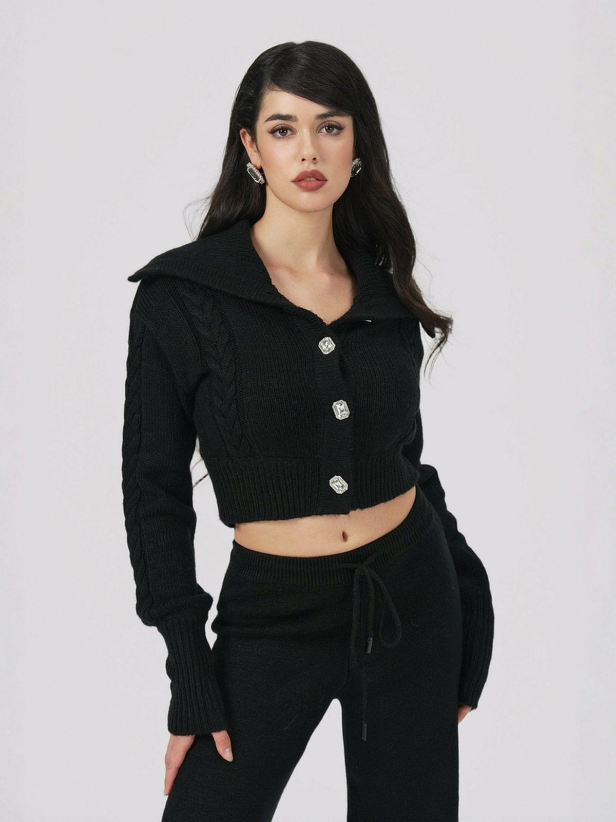 Addison Pants: Black Knit Pants for Resort Outfit - Nana Jacqueline