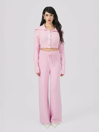 Addison Pants: Pink Knit Pants for Resort Brunch - Nana Jacqueline