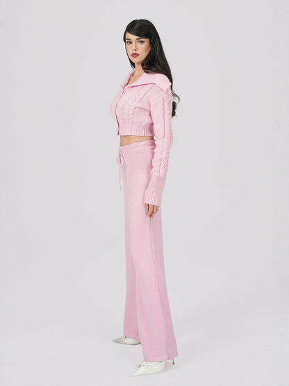 Addison Pants: Pink Knit Pants for Resort Brunch - Nana Jacqueline