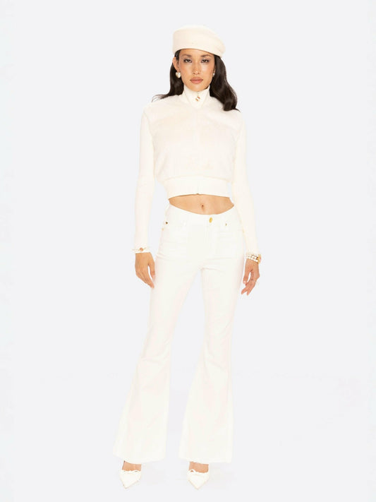 Hailey Knit Jacket: White Knit Jacket for Resort Brunch - Nana Jacqueline