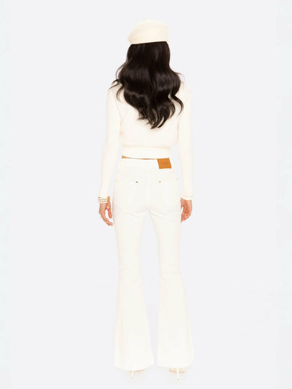Hailey Knit Jacket: White Knit Jacket for Resort Brunch - Nana Jacqueline