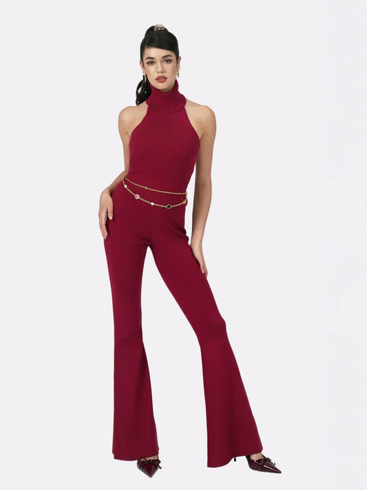 Gwen Jumpsuit: Red Jumpsuit for Cocktail Party - Nana Jacqueline