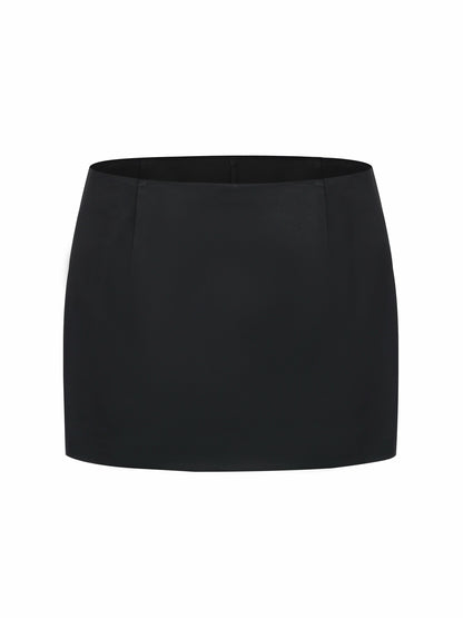 Ayla Satin Mini Black Skirt - Nana Jacqueline
