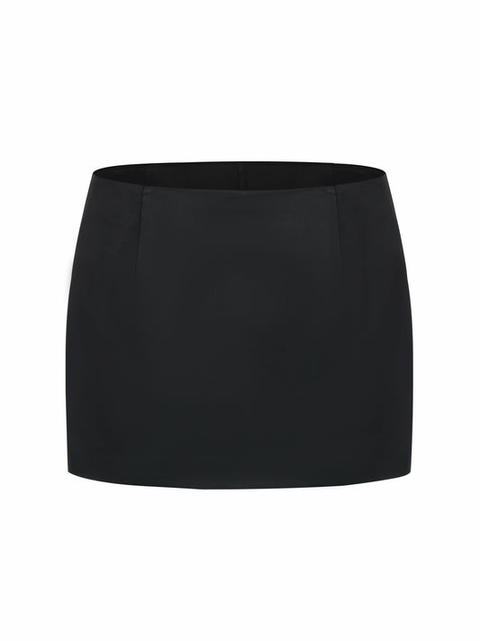Ayla Satin Mini Black Skirt - Nana Jacqueline
