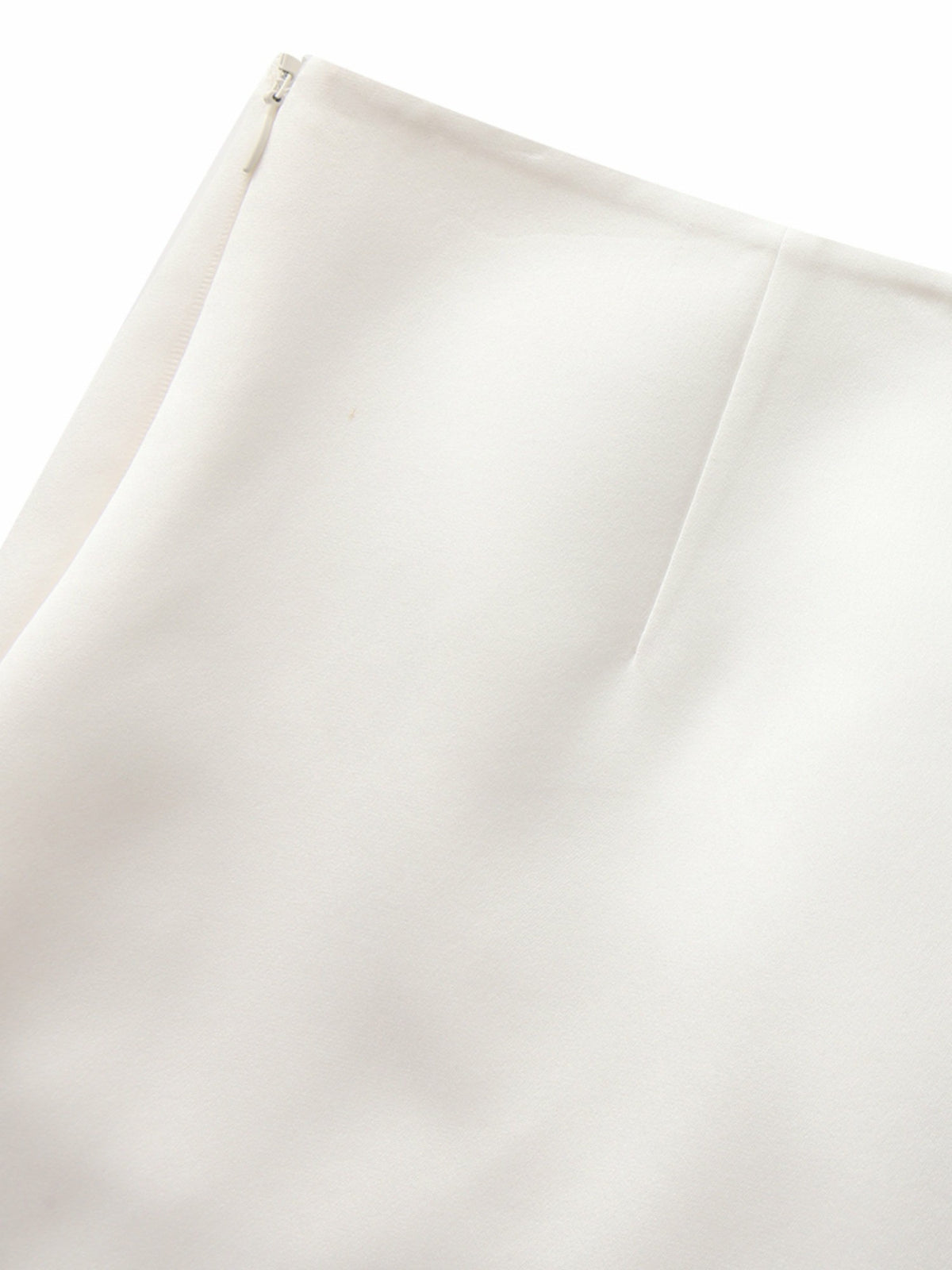 Ayla A-Line Satin White Skirt - Nana Jacqueline