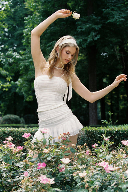 Amor Skirt: White Mini Skirt for Bachelorette - Nana Jacqueline