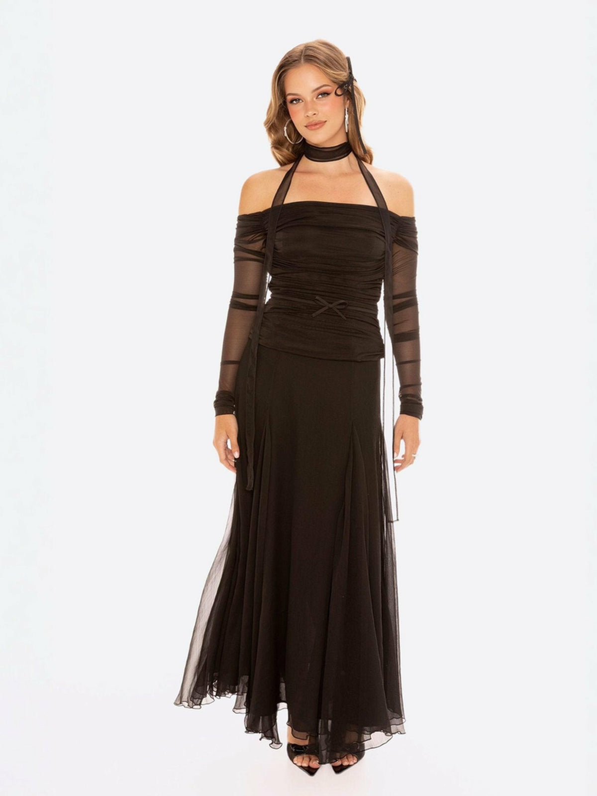 Valencia Skirt: Black Maxi Skirt for Cocktail Party - Nana Jacqueline