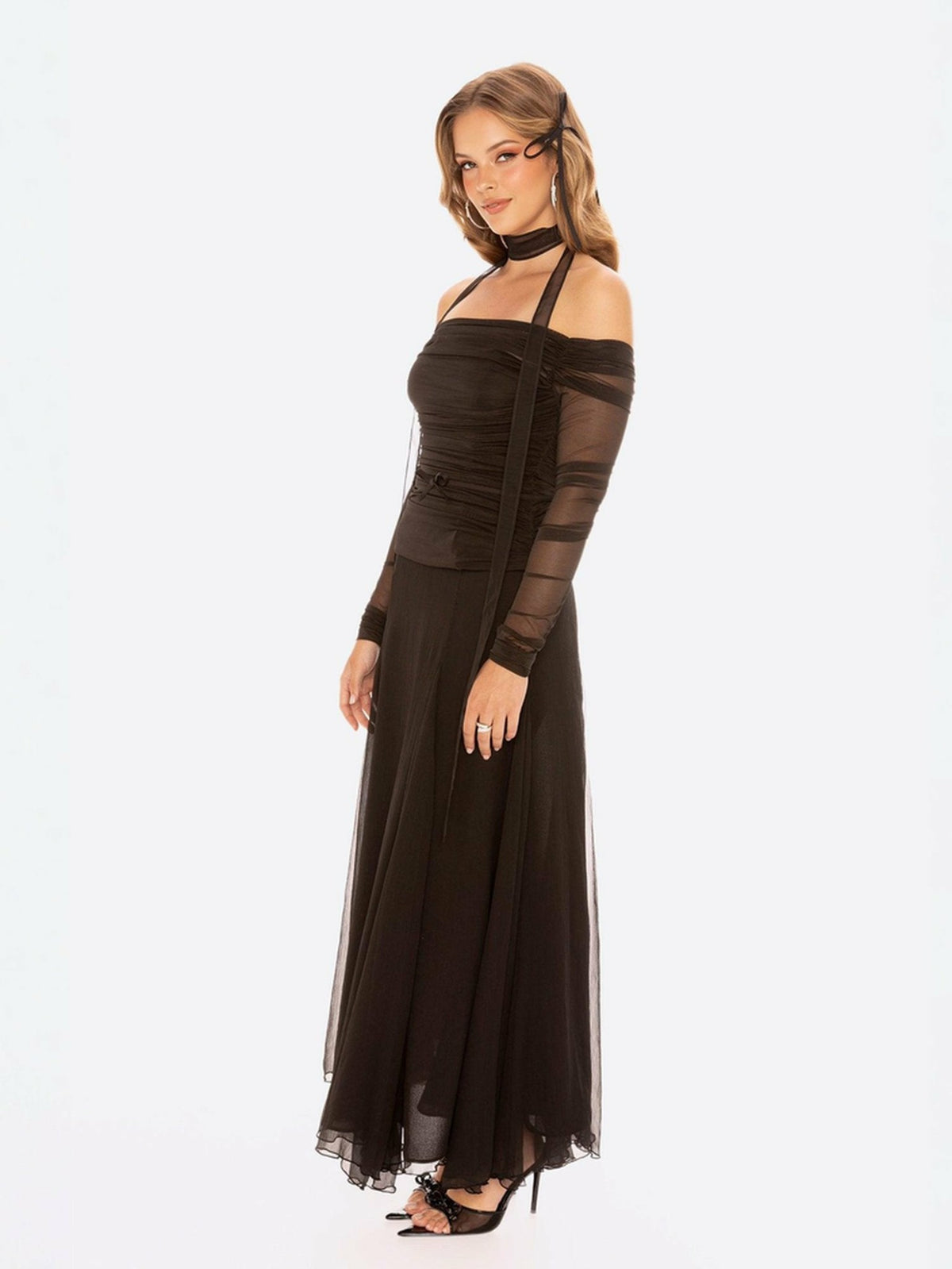 Valencia Skirt: Black Maxi Skirt for Cocktail Party - Nana Jacqueline