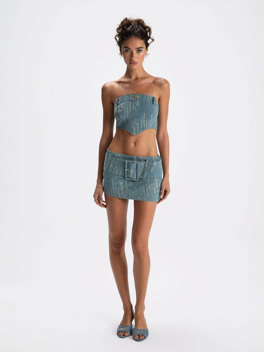 Claire Denim Mini Skirt: Denim Mini Skirt for Date Night - Nana Jacqueline