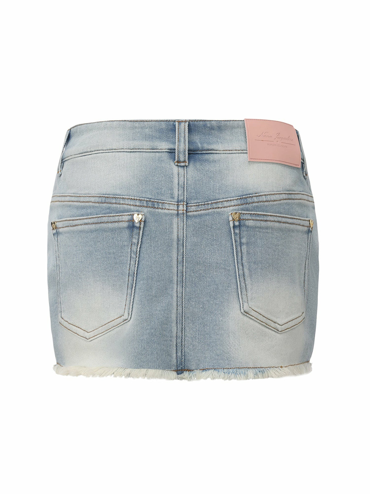 Light Blue Low-Rise Stretch Denim Mini Skirt - Nana Jacqueline