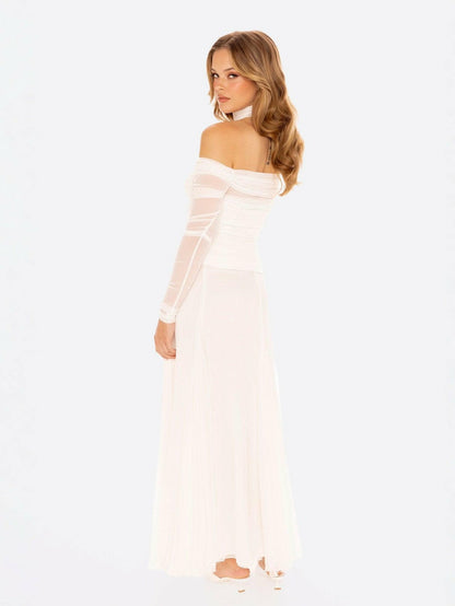 Valencia Skirt: White Maxi Skirt for Bridal Shower - Nana Jacqueline