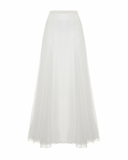 Valencia Skirt: White Maxi Skirt for Bridal Shower - Nana Jacqueline