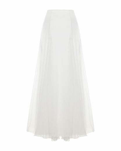 Valencia Skirt: White Maxi Skirt for Bridal Shower - Nana Jacqueline