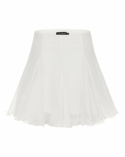 Verena Skirt: White Mini Skirt for Bridal Shower - Nana Jacqueline