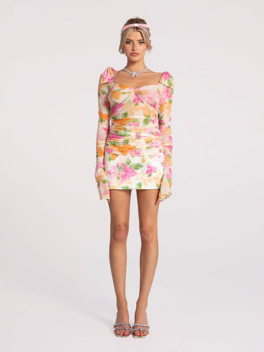 Emilia Satin Skirt: Floral Mini Skirt for Birthday Celebration - Nana Jacqueline