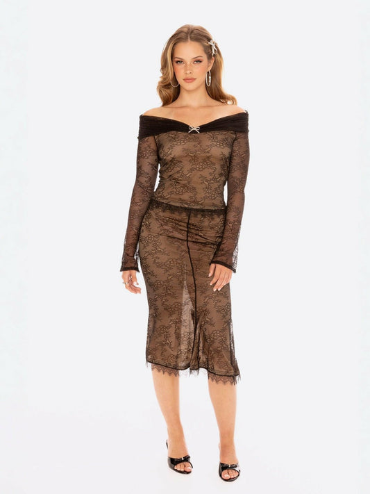 Evelina Skirt: Black Midi Skirt for Cocktail Party - Nana Jacqueline