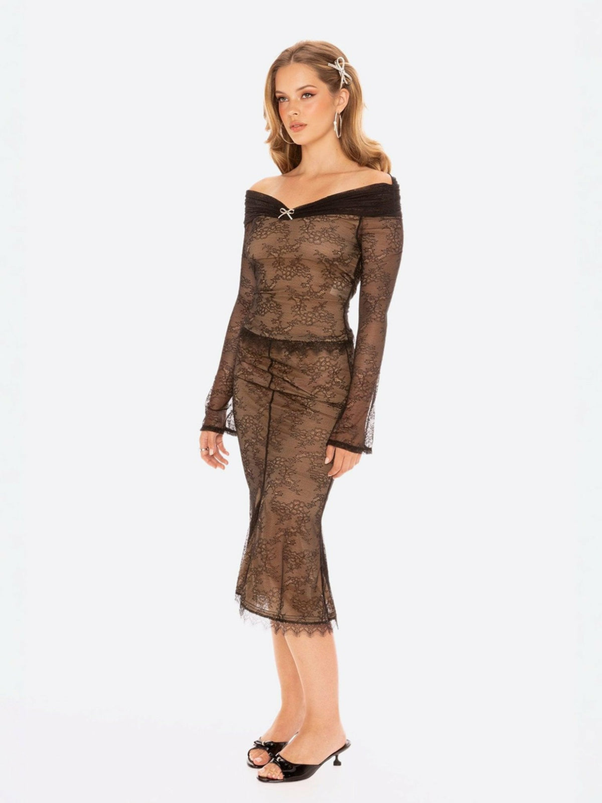 Evelina Skirt: Black Midi Skirt for Cocktail Party - Nana Jacqueline