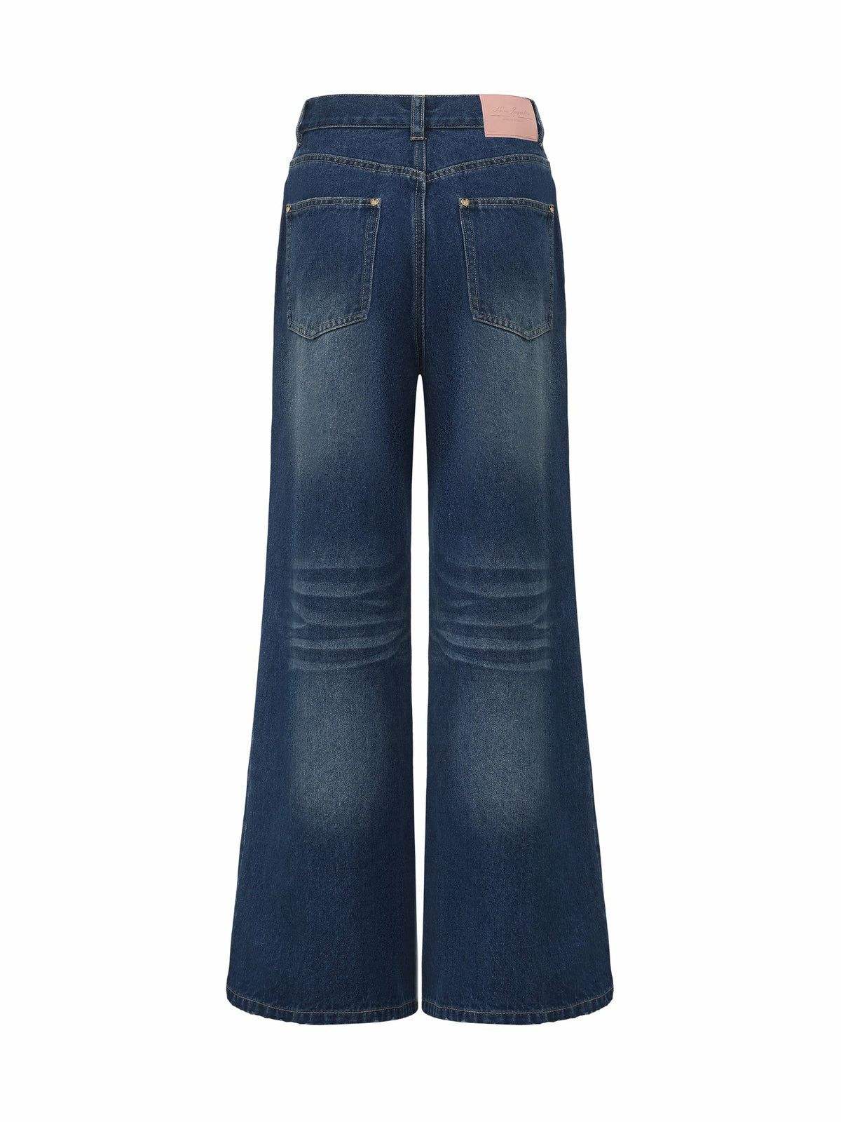 Dark Blue High-Waist Straight Leg Jeans - Nana Jacqueline