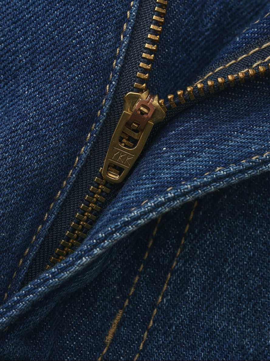 Dark Blue High-Waist Straight Leg Jeans - Nana Jacqueline