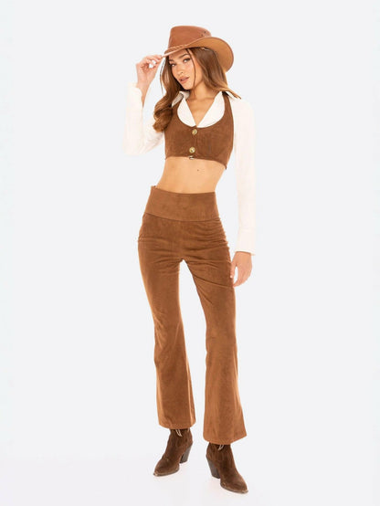 Hailey Flared Pants: Brown Pants for Date Night - Nana Jacqueline