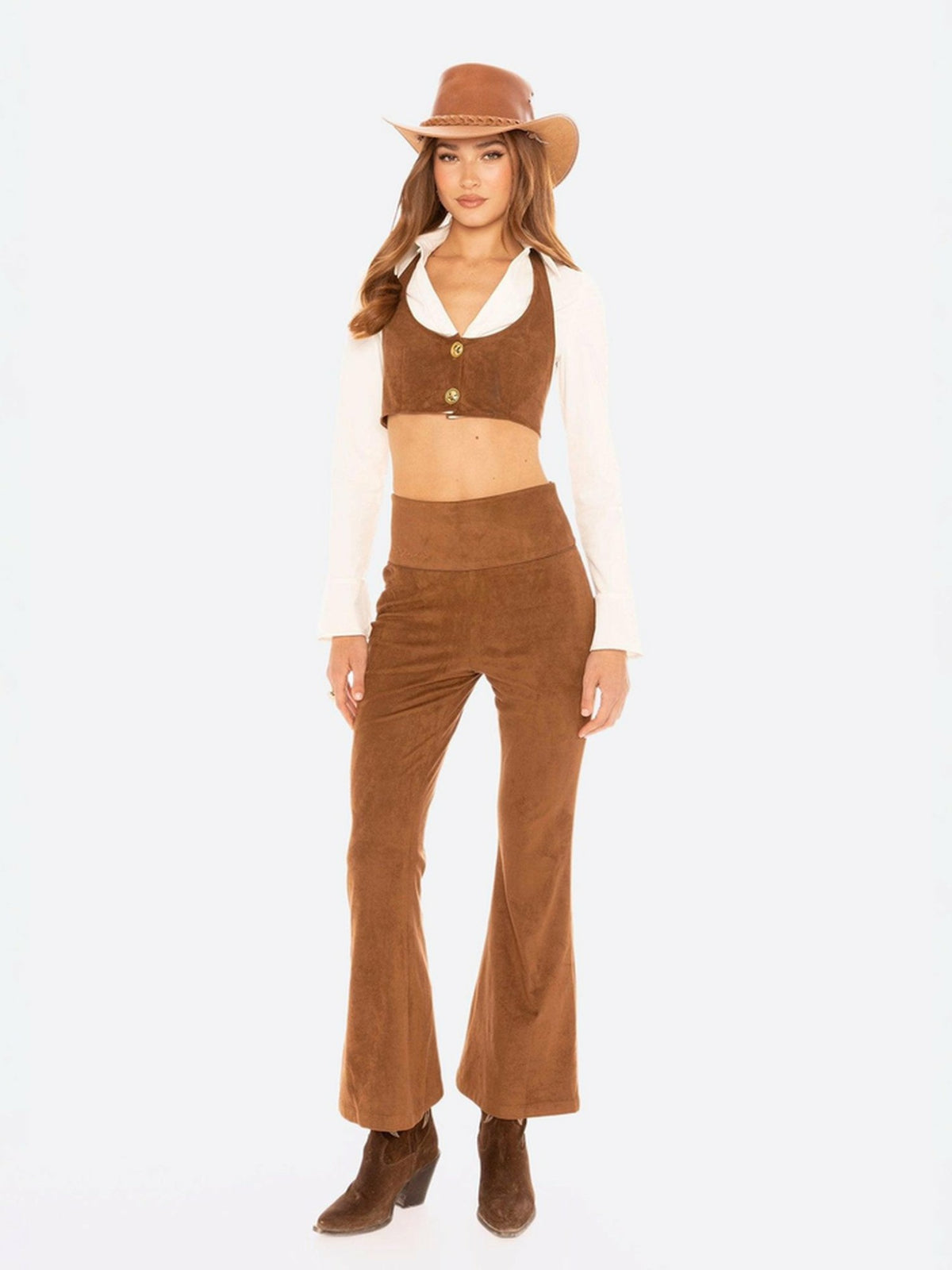 Hailey Flared Pants: Brown Pants for Date Night - Nana Jacqueline