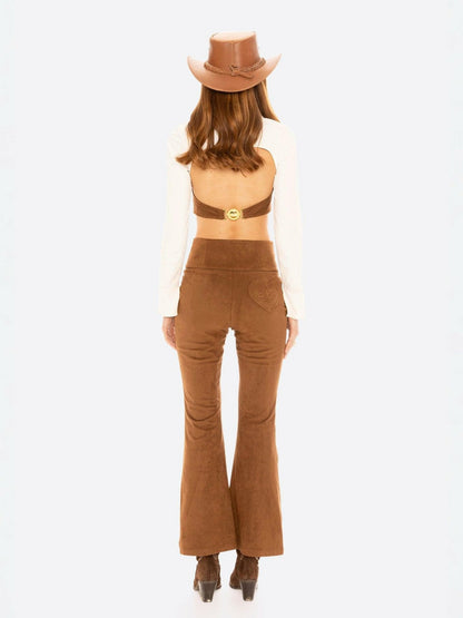 Hailey Flared Pants: Brown Pants for Date Night - Nana Jacqueline
