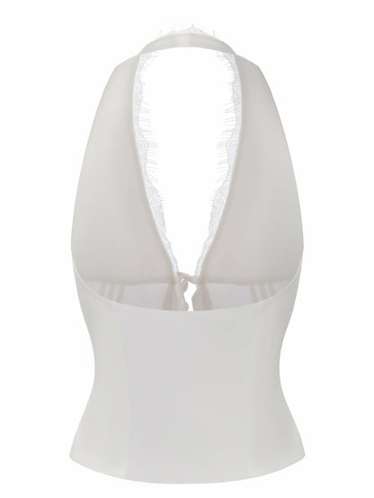 Phoebe Open-Back White Top - Nana Jacqueline