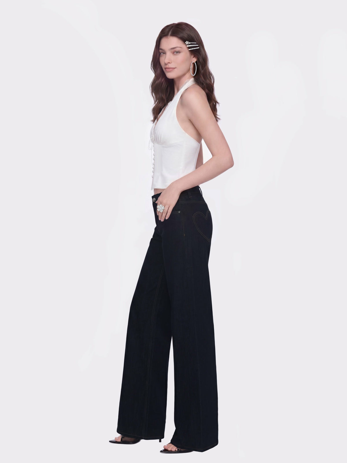 Phoebe Open-Back White Top - Nana Jacqueline