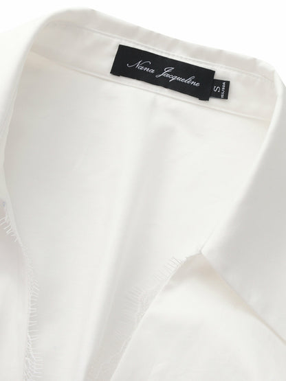 Raven Puff Sleeve White Top - Nana Jacqueline