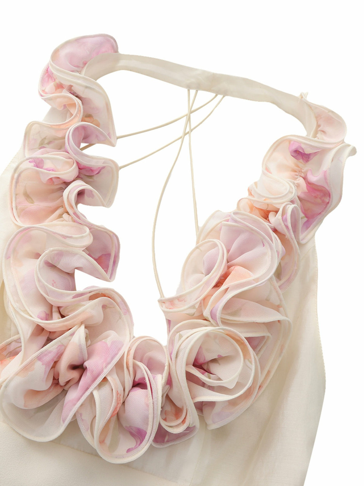 Ella Ruffle Halter Champagne Top - Nana Jacqueline