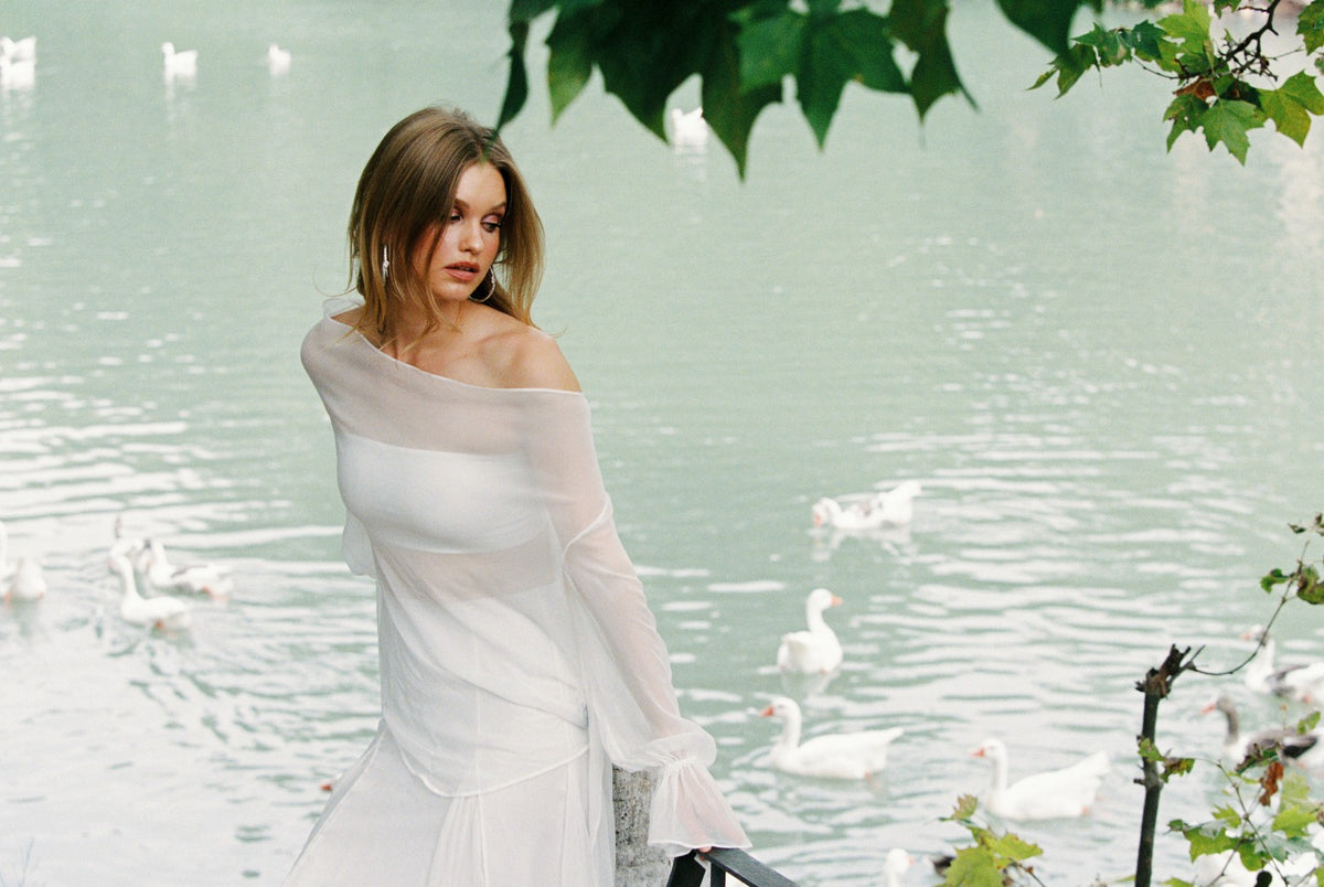 Nora Top: White Top for Engagement Party - Nana Jacqueline