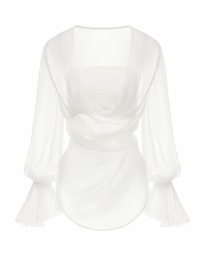 Nora Top: White Top for Engagement Party - Nana Jacqueline