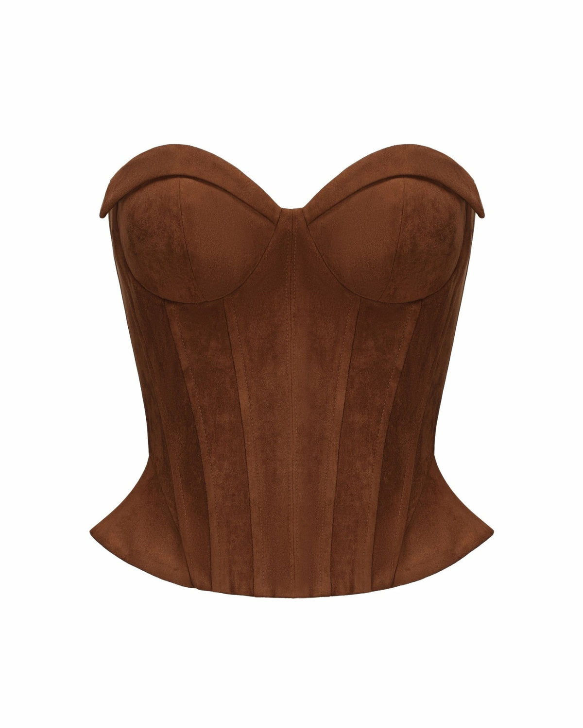Sienna Suede Top: Brown Corset Top for Date Night - Nana Jacqueline